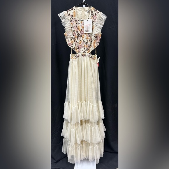 Mac Duggal 35106 NWT Cutout Waist Ruffle Skirt Dress - Picture 7 of 17